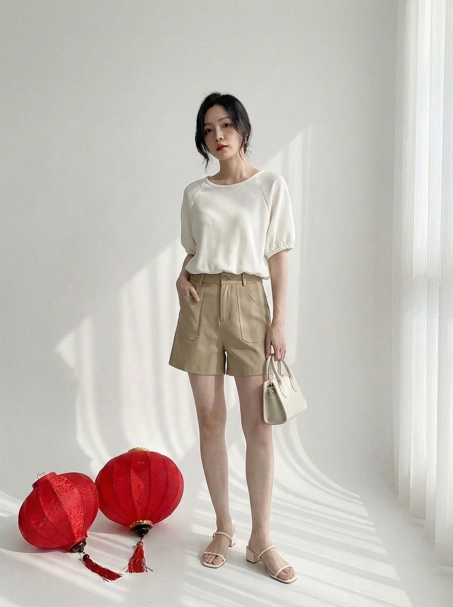 T72765 ENNA TEXTURED PUFF SLEEVE BLOUSE
