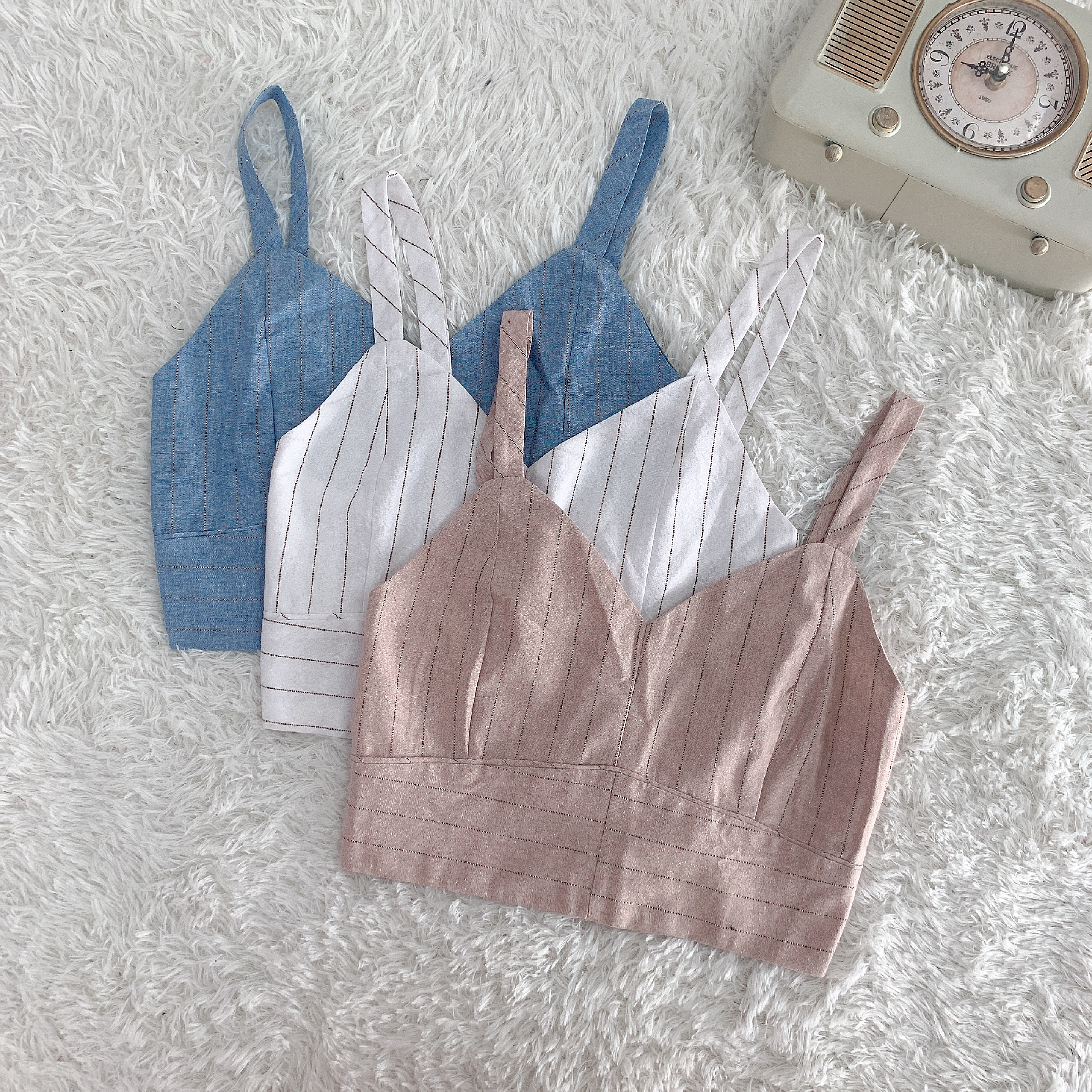 T685 STRIPE COTTON BRALET