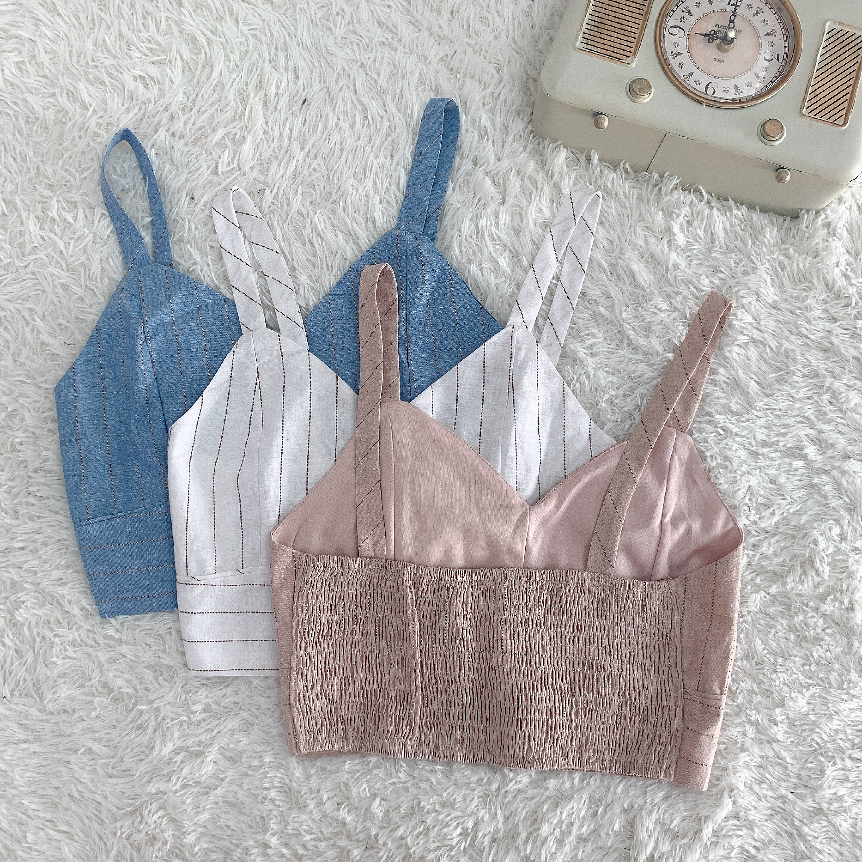 T685 STRIPE COTTON BRALET