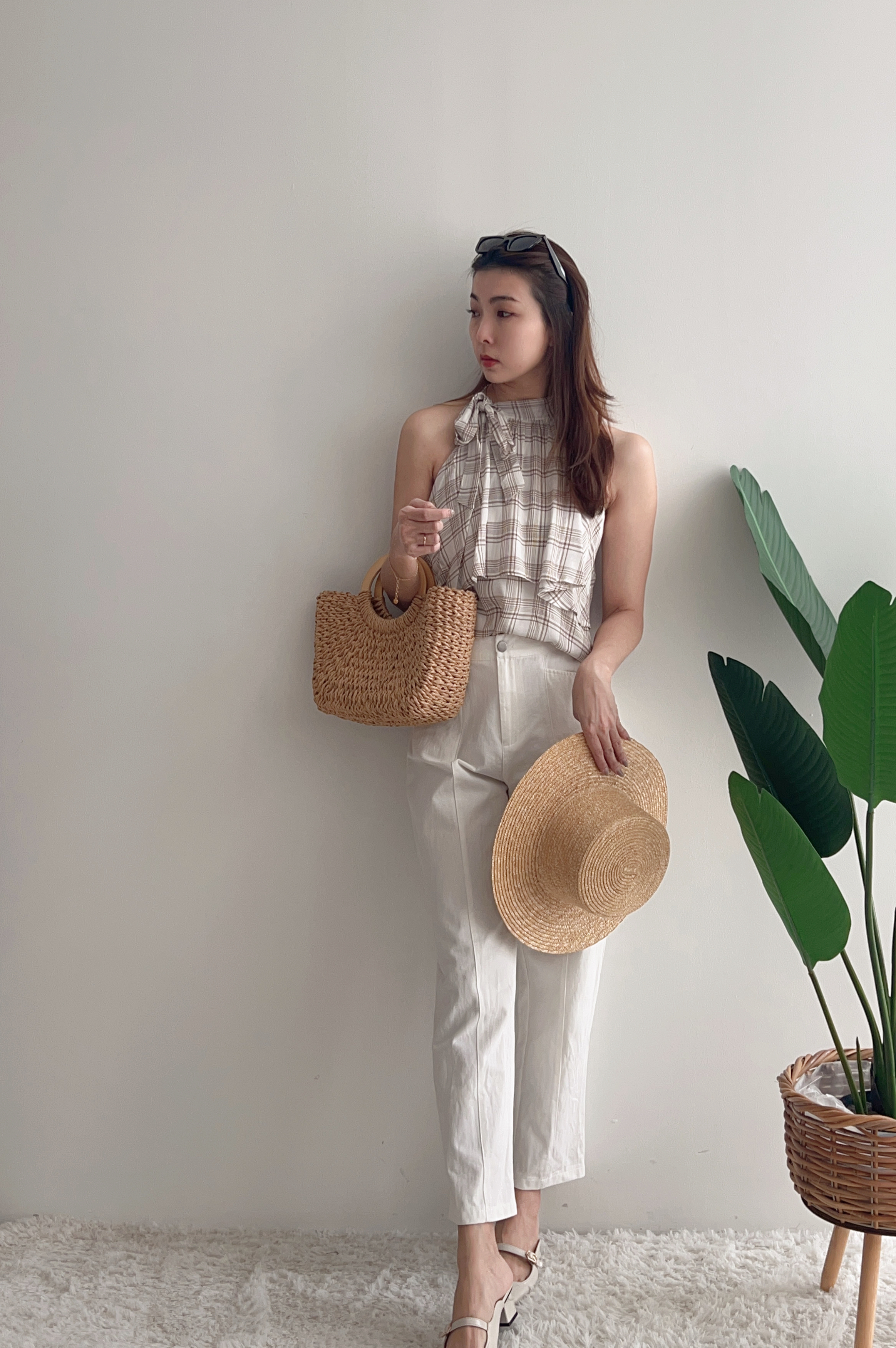 T9374 MORANDI CHECKER CUT IN TOP