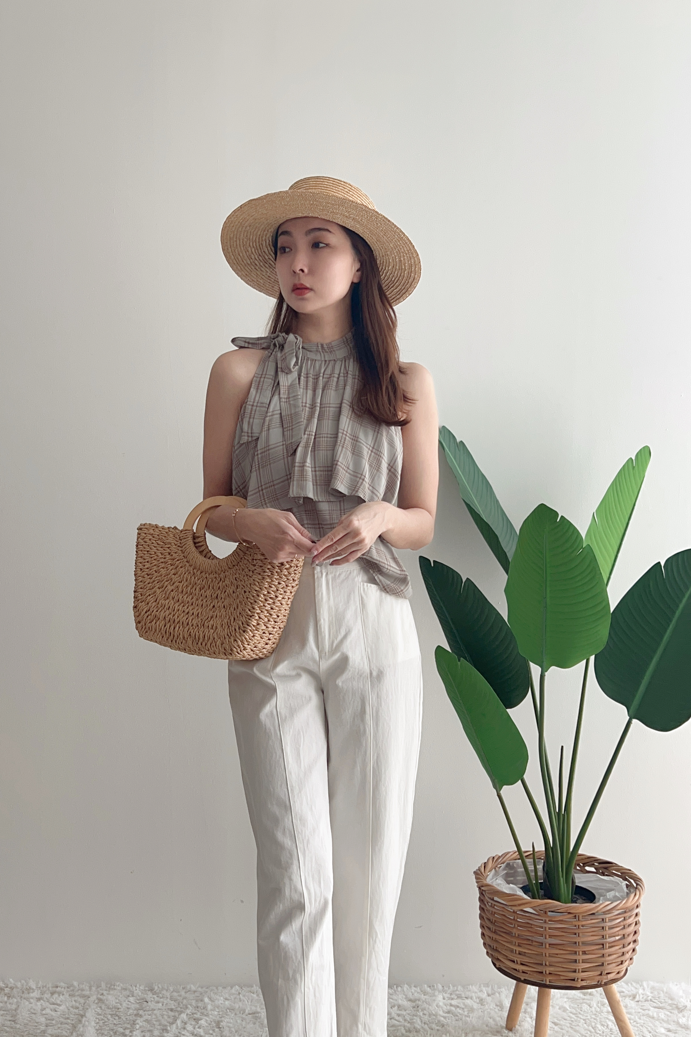 T9374 MORANDI CHECKER CUT IN TOP