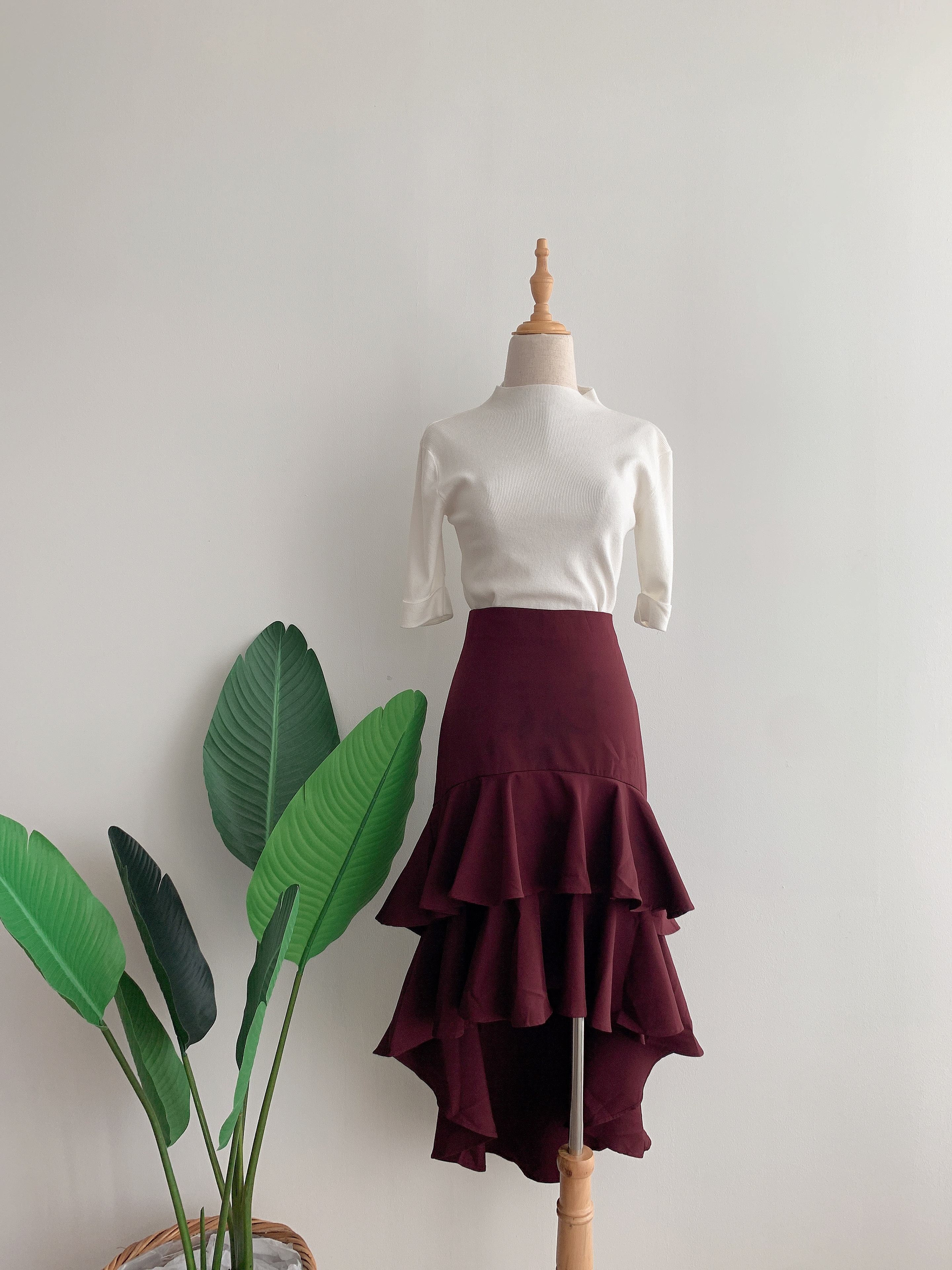 Peplum shop layered skirt