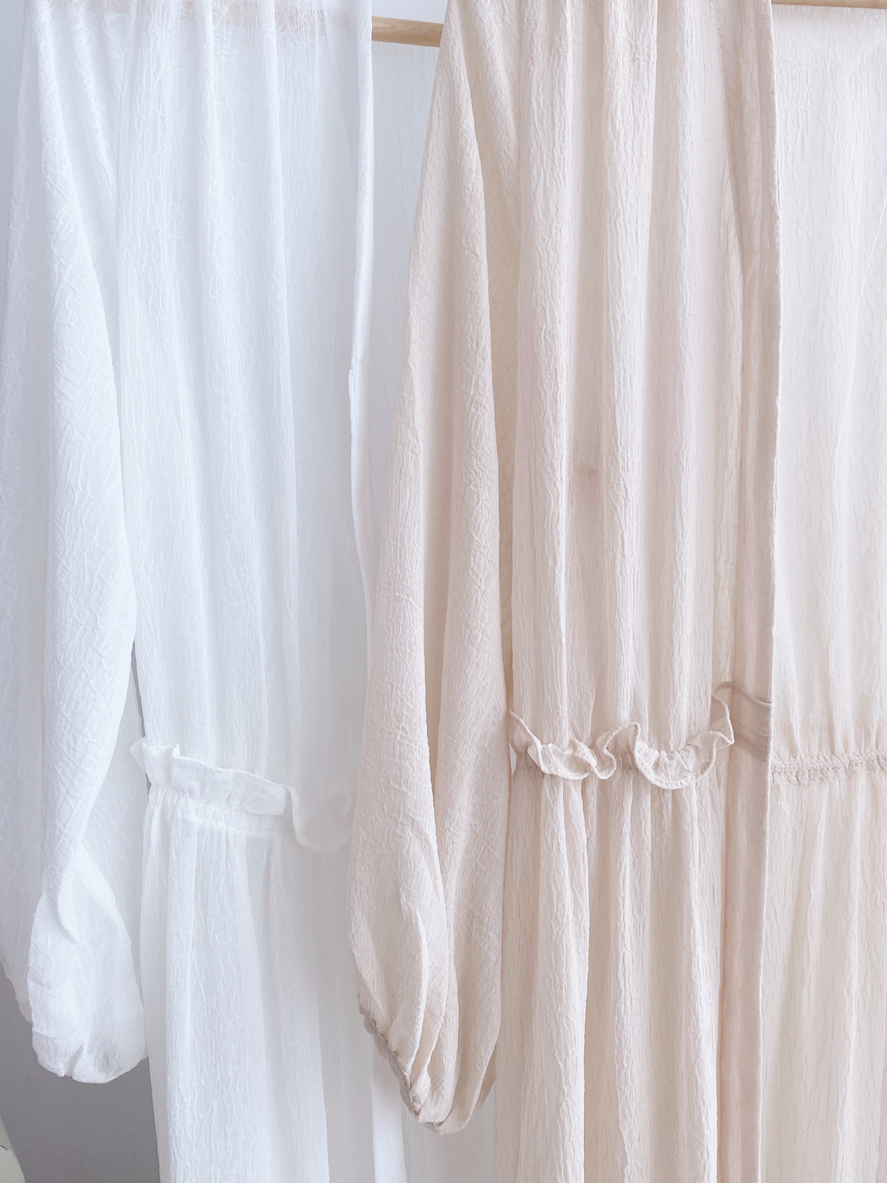 J7058 FLARE COTTON MESH LONG OUTER