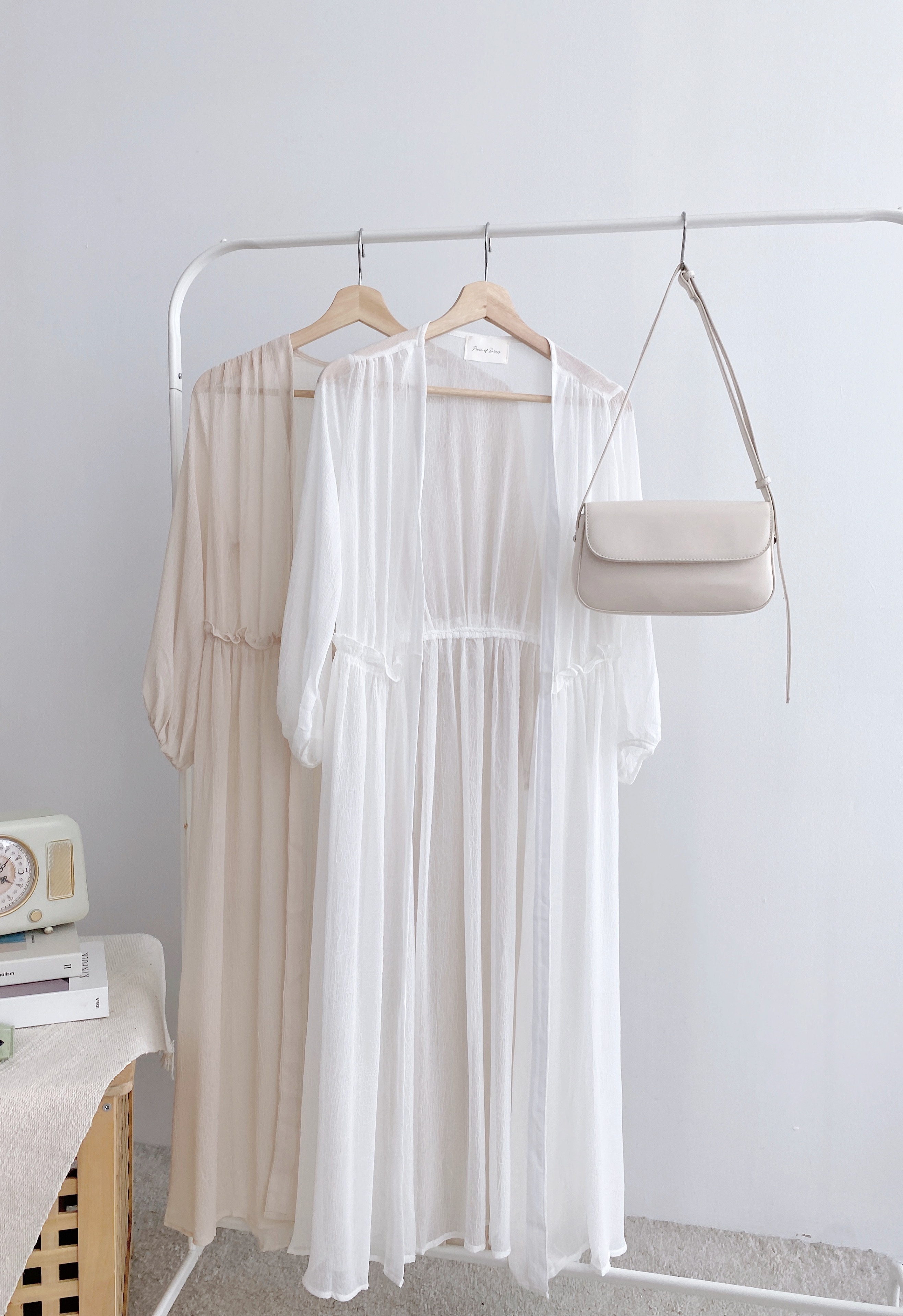 J7058 FLARE COTTON MESH LONG OUTER