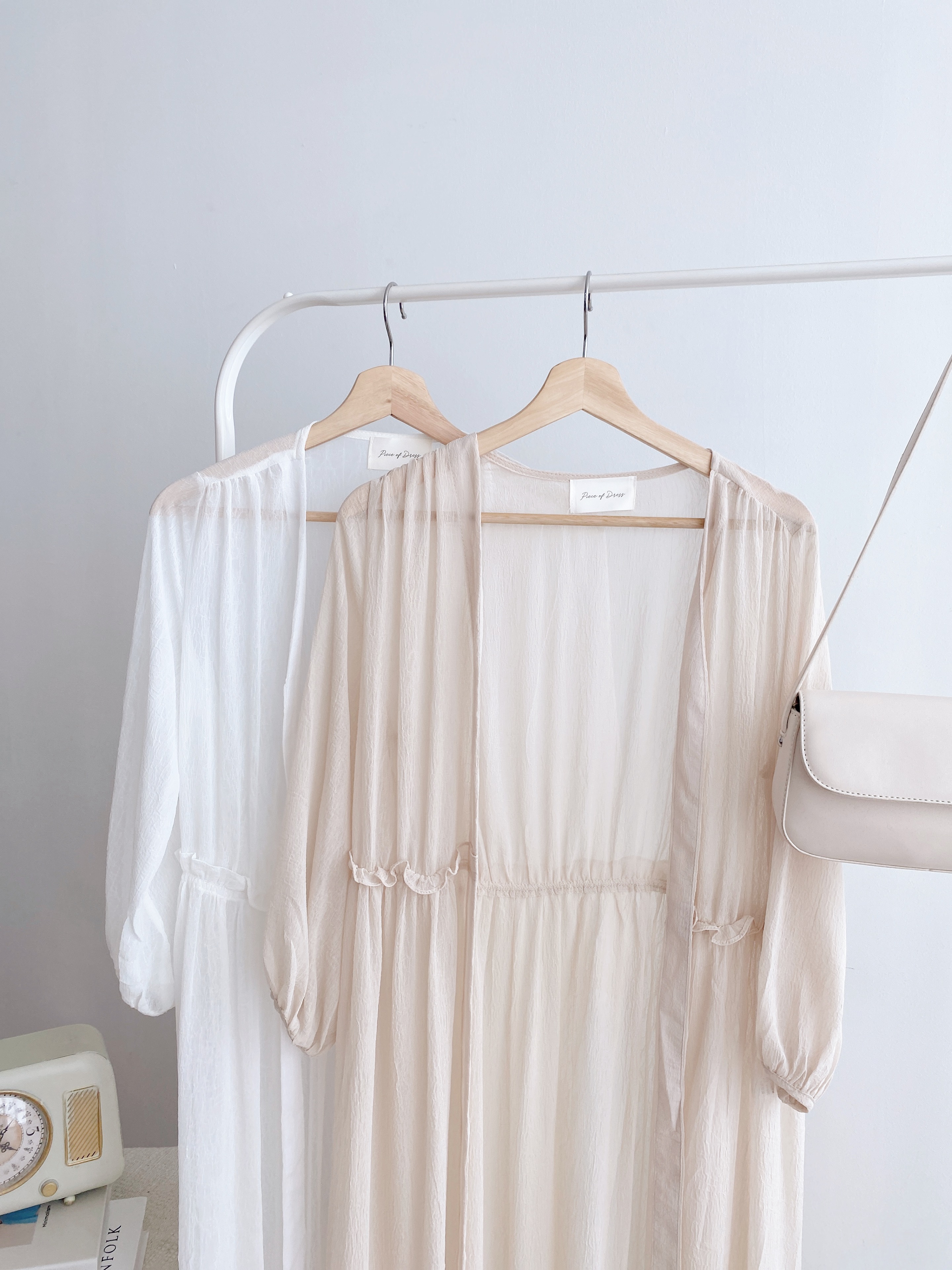 J7058 FLARE COTTON MESH LONG OUTER