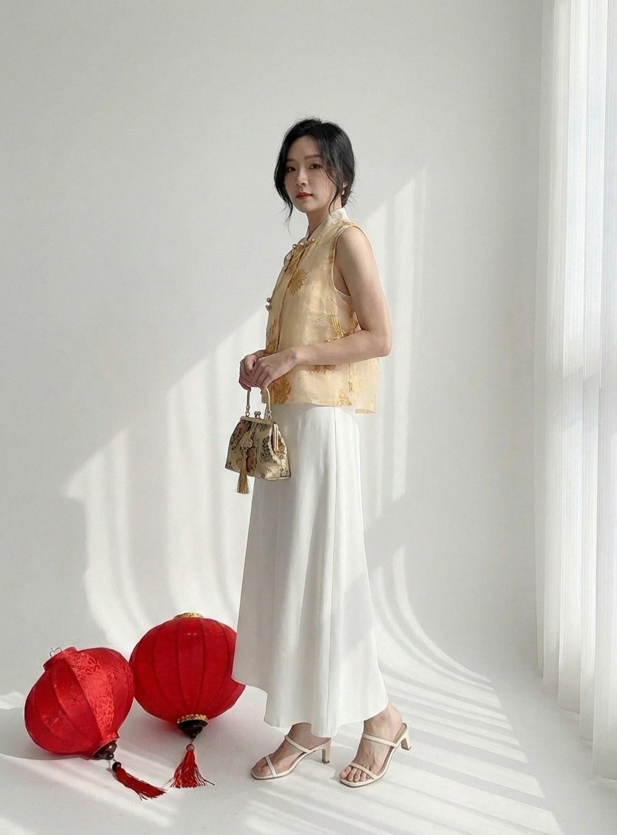 T72757 RUIJIN EMBROI SHEER VEST