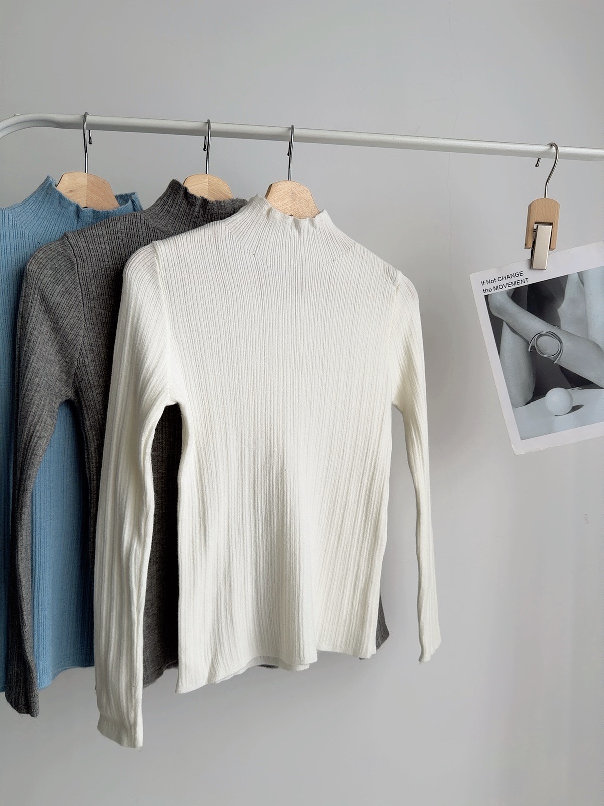 T72602 ARIE HIGH NECK RIB  KNIT 