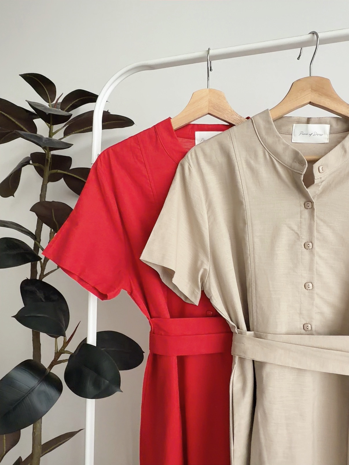 D72699 FAYE LINEN CROSS WAIST DRESS