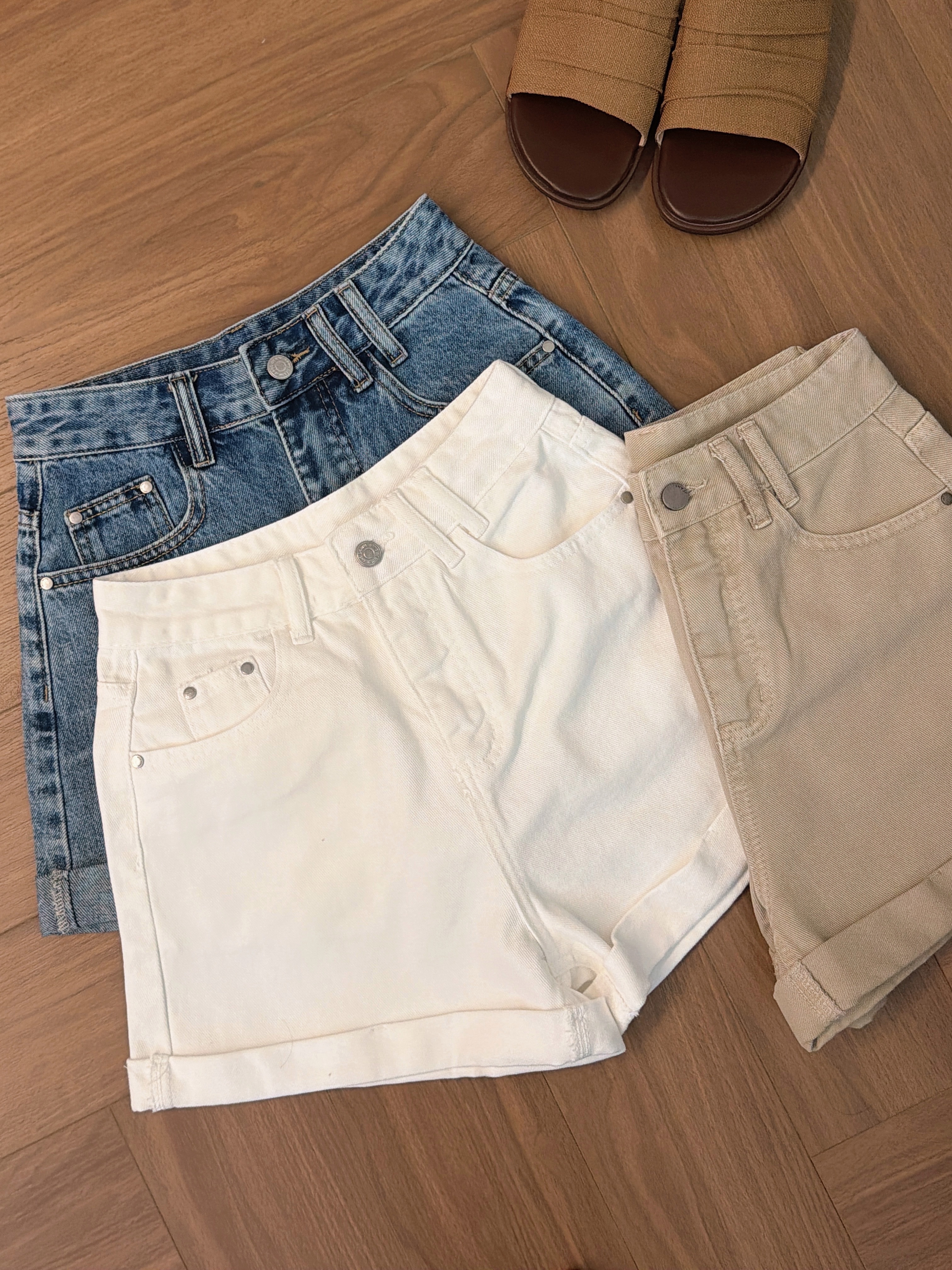 MYFB589  NOVA FOLDED DENIM SHORTS