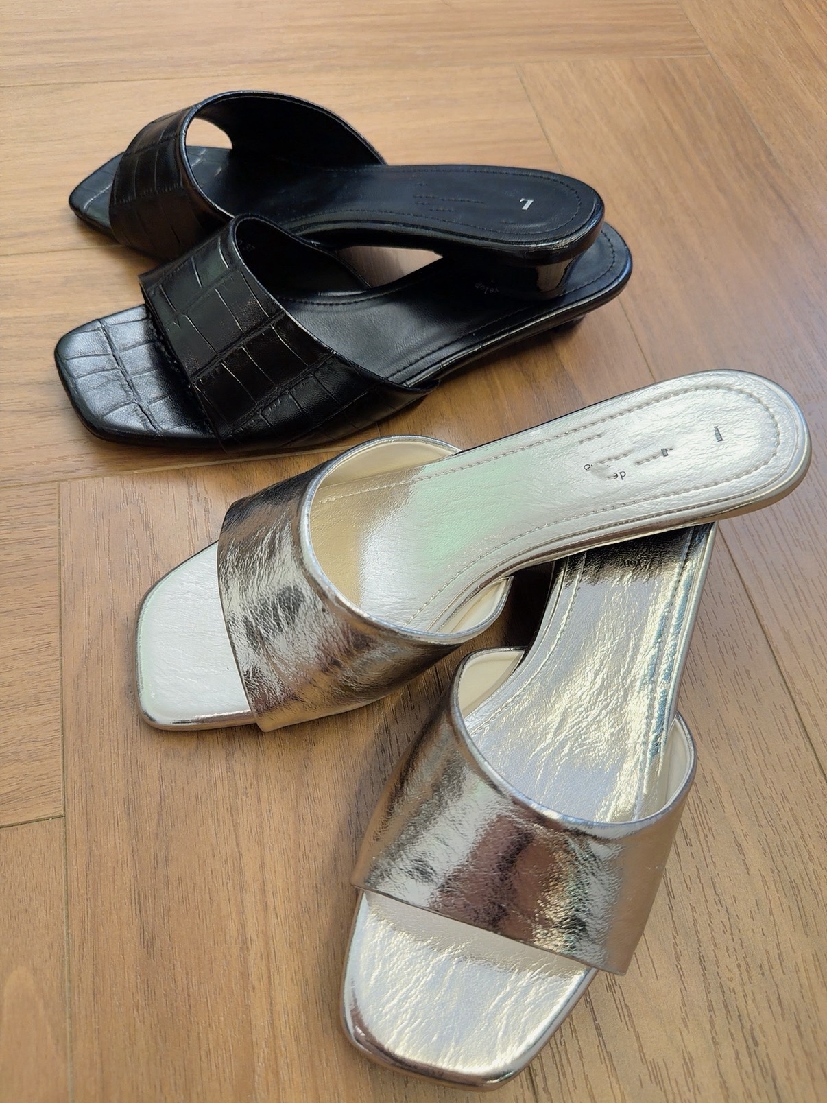 LD530 LUXE SQUARE LOW HEEL SLIDE