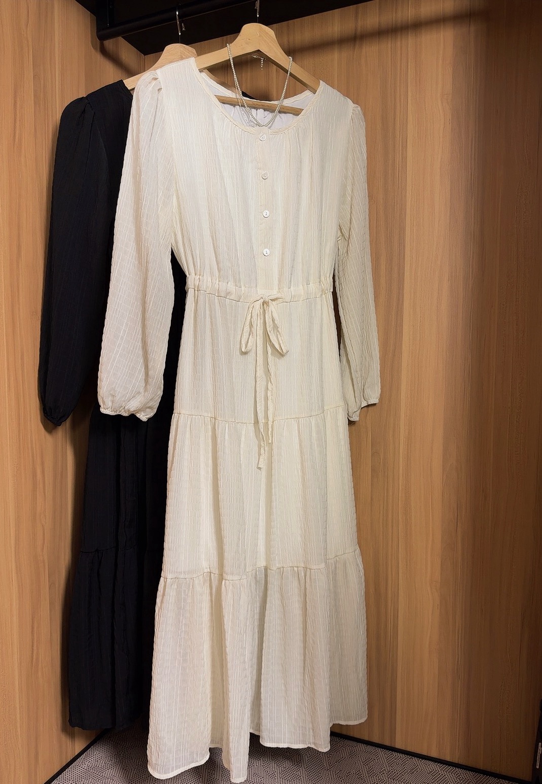 CCD203A MIYA TEXTURED DRAWSTRING DRESS