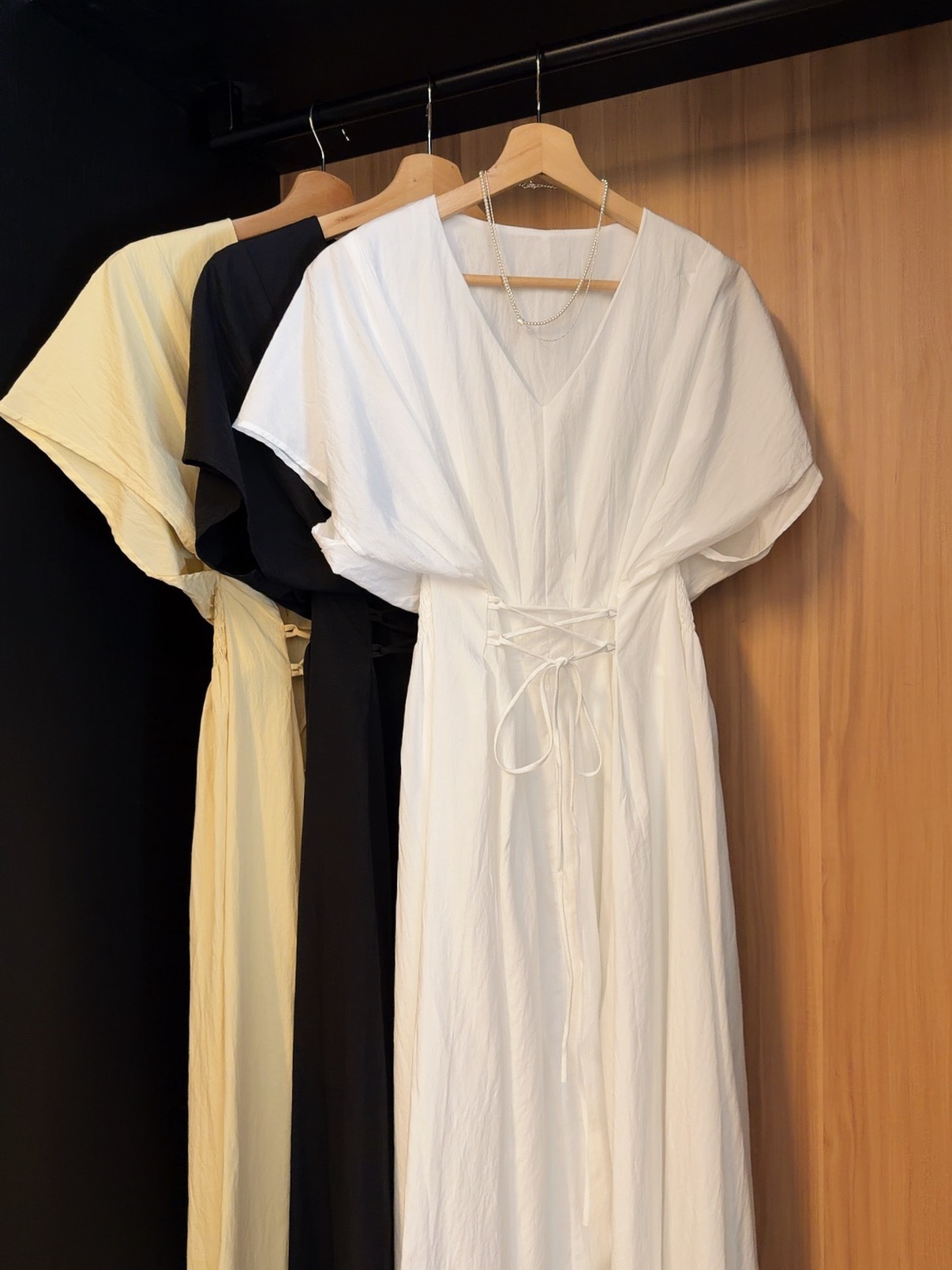 FD6033  VERO PREMIUM V NECK PUFF DRESS