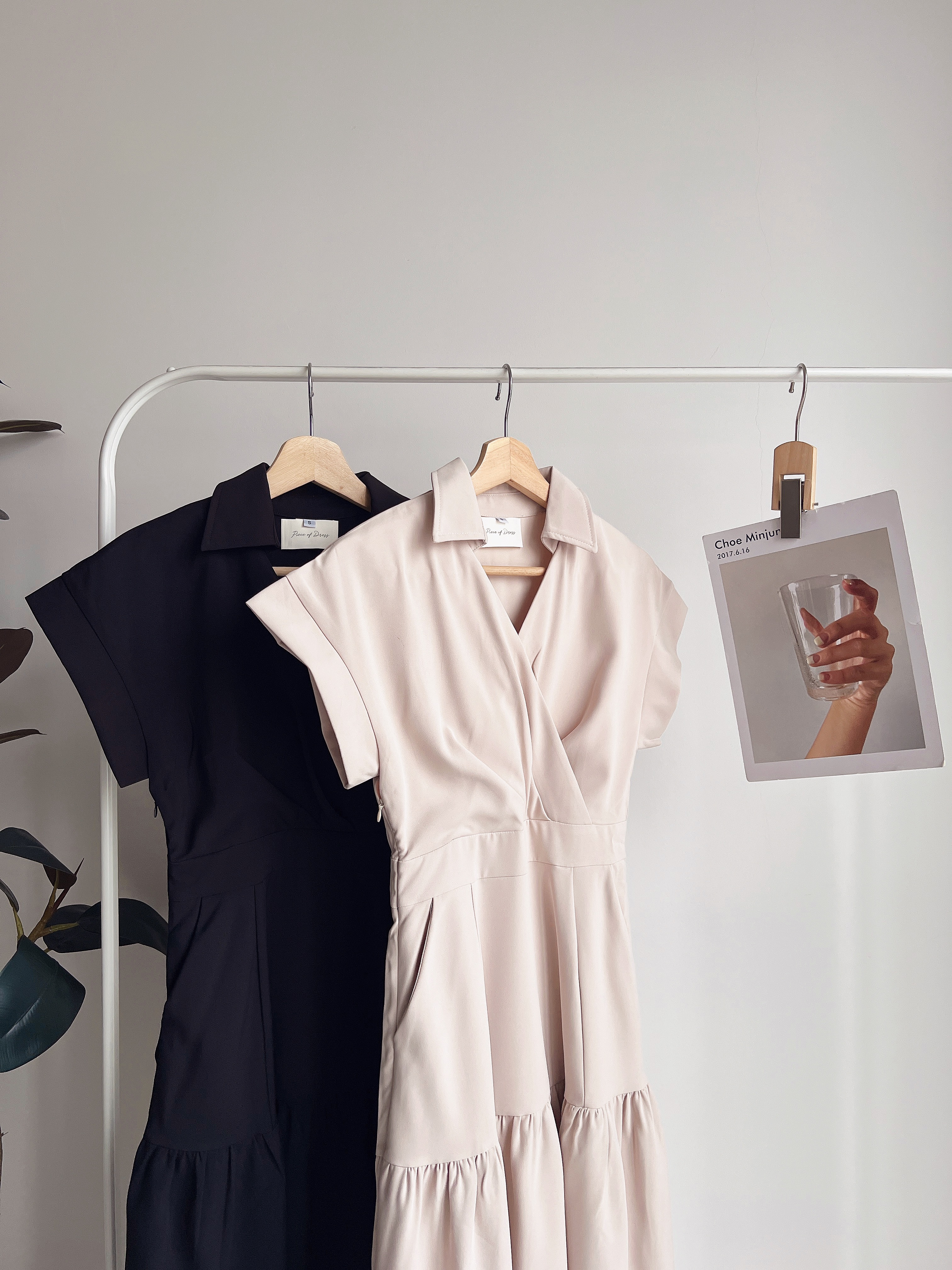 D72079 MONICA LAYERS A CUT COLLAR DRESS