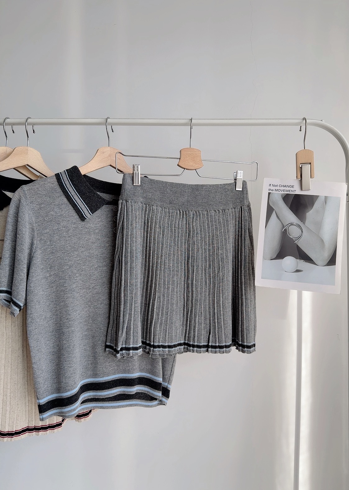 S72557 RINA KNIT POLO SKIRT SET