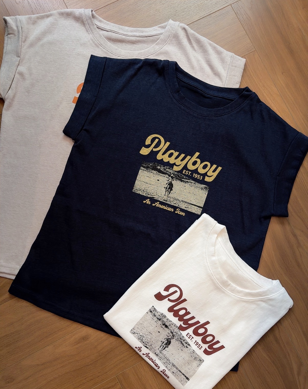 YMT2016 PLAYBOY FOLDED SLEEVE TEE