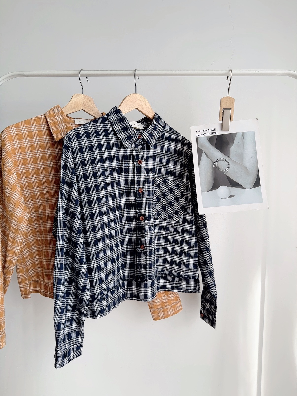 T72558 TESSA CHECKED LOOSE FIT SHIRT