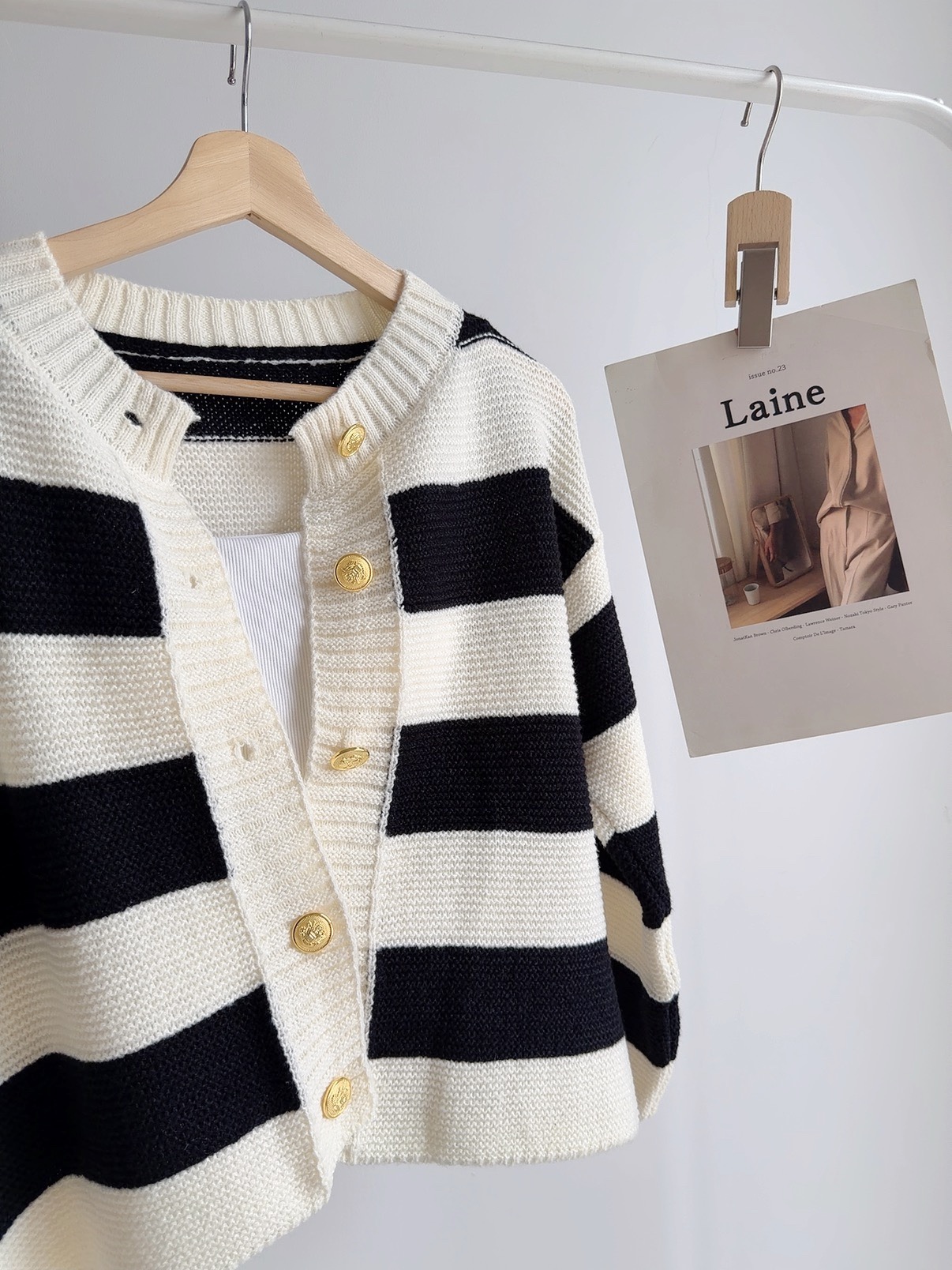 T72780 COLETTE STRIPE KNIT CARDIGAN