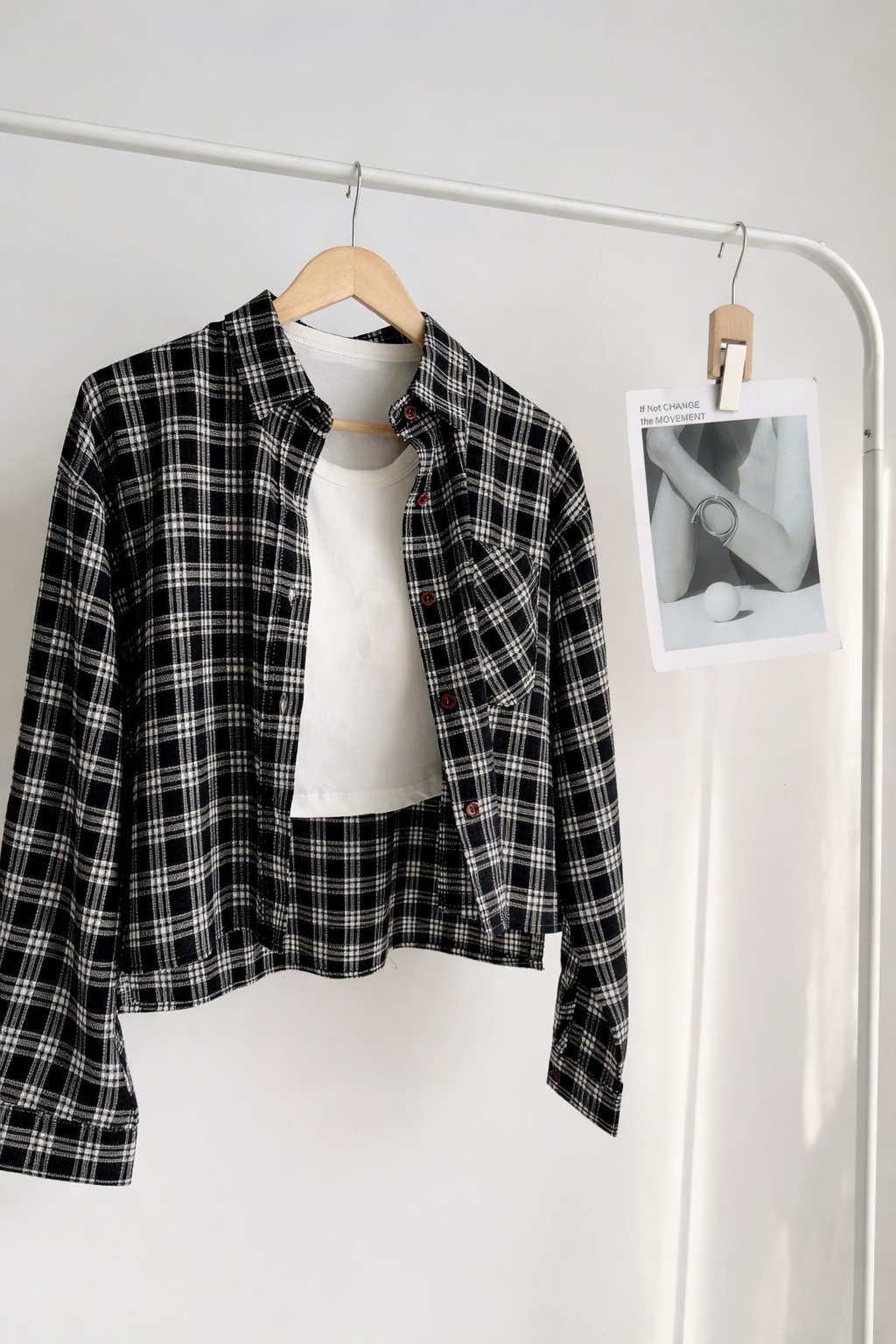 T72558 TESSA CHECKED LOOSE FIT SHIRT