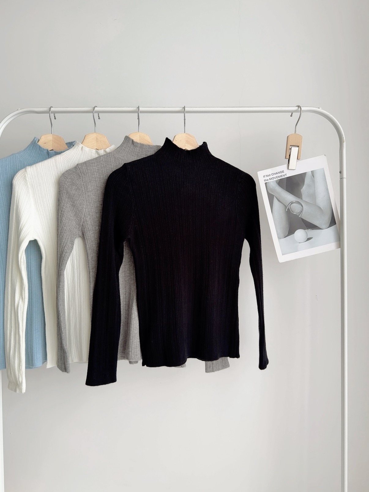 T72602 ARIE HIGH NECK RIB KNIT