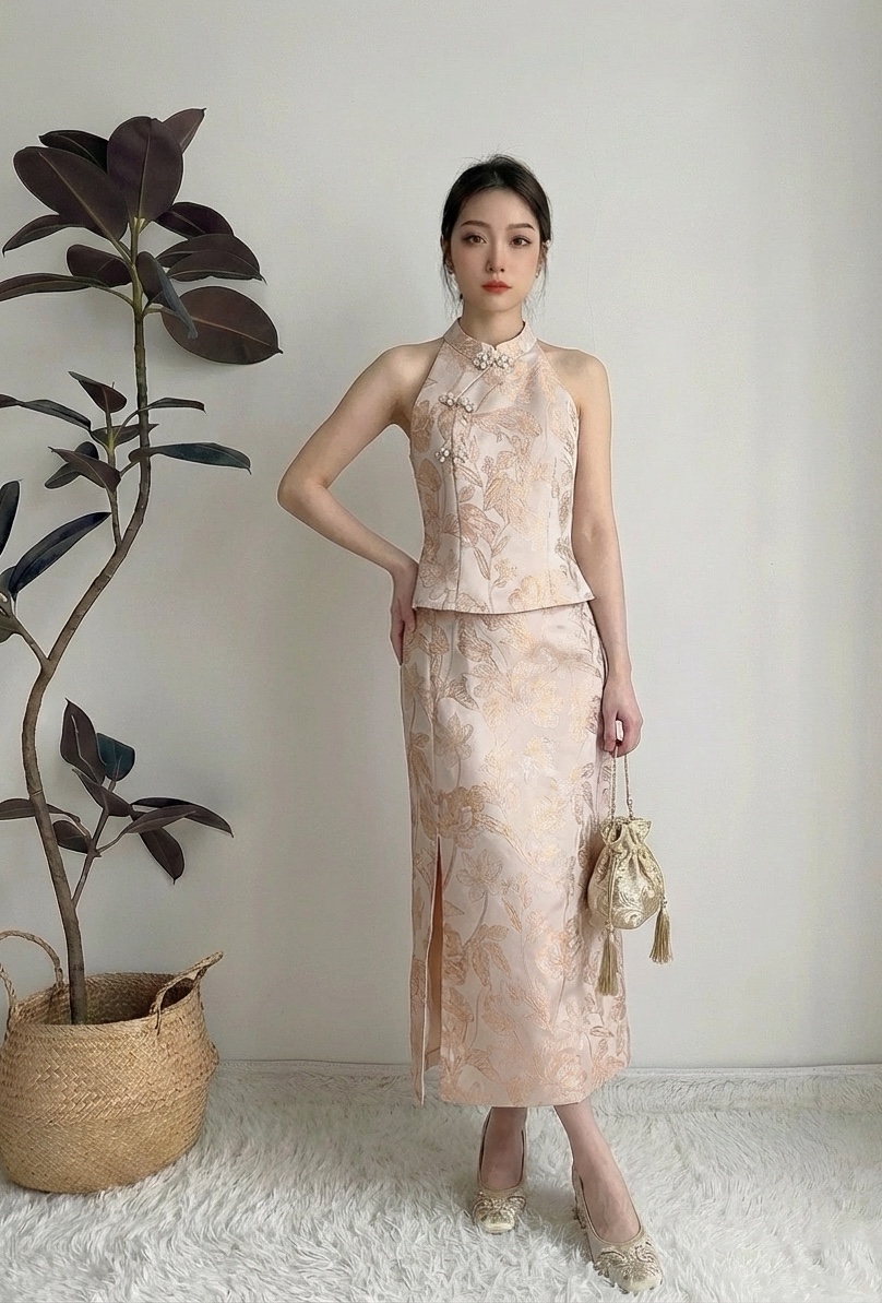 S72653 YU LAN BLOOM LUXE JACQUARD SET