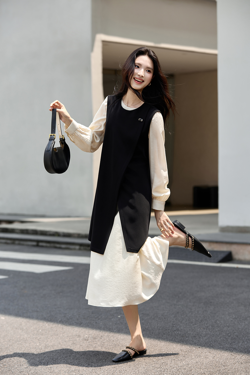 French-Inspired Sleeveless Jumper Dress-VIMLYSTORE