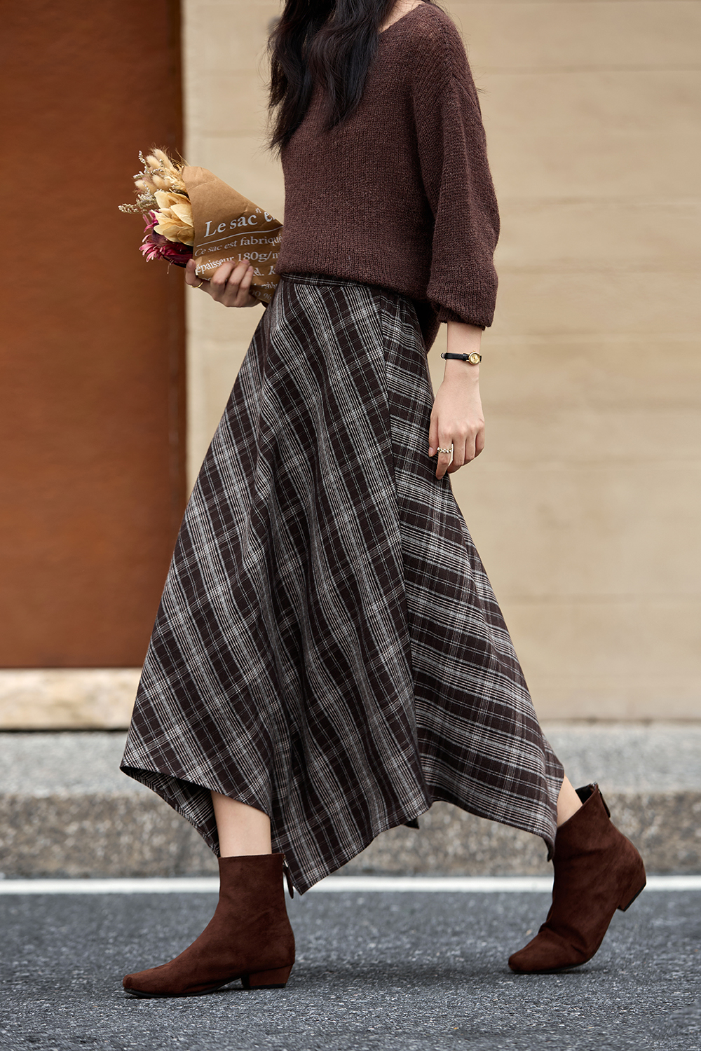 Vintage Slimming Plaid Skirt-VIMLYSTORE