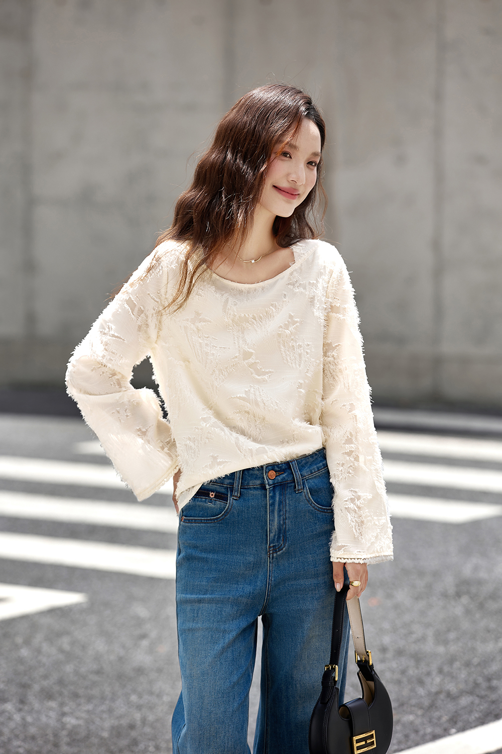 3D Fringe Design Chiffon Shirt-VIMLYSTORE