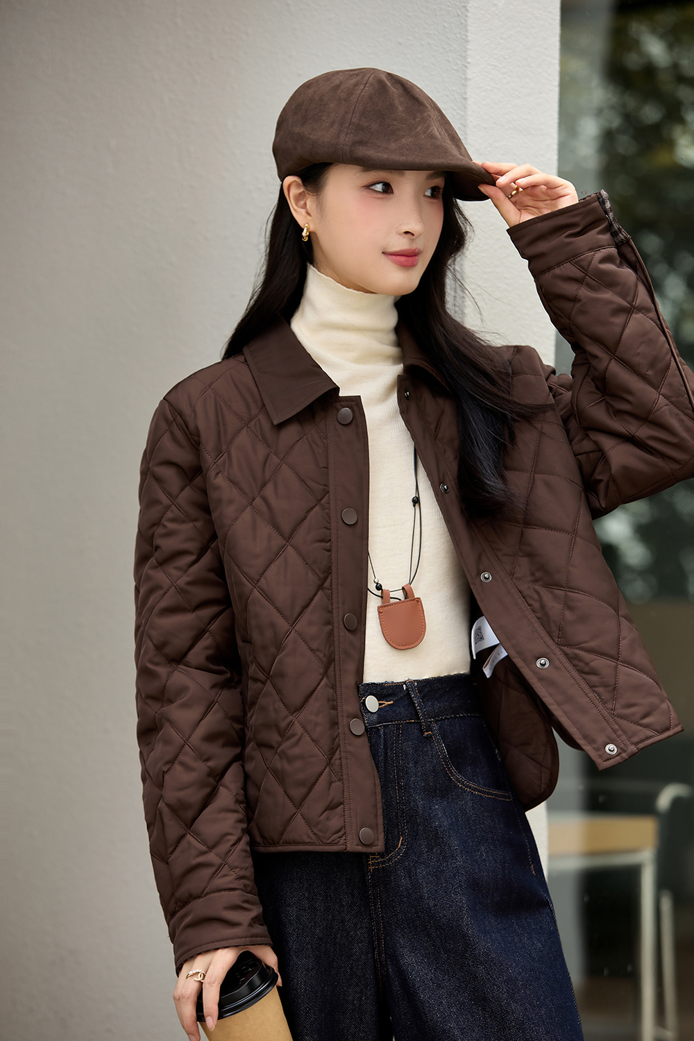 Retro casual quilted cotton jacket-VIMLYSTORE