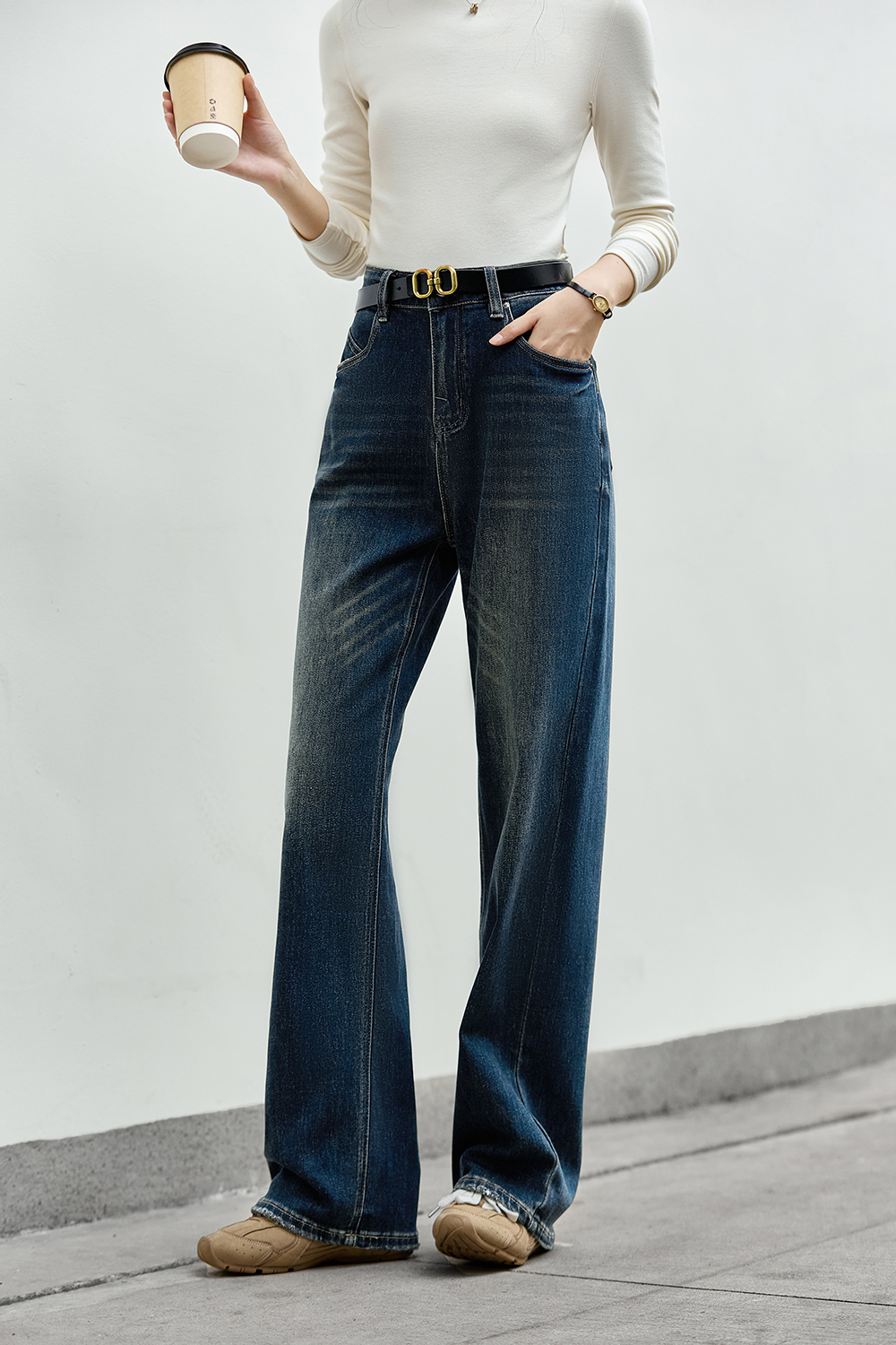 Vintage Blue Straight-Leg Jeans-VIMLYSTORE