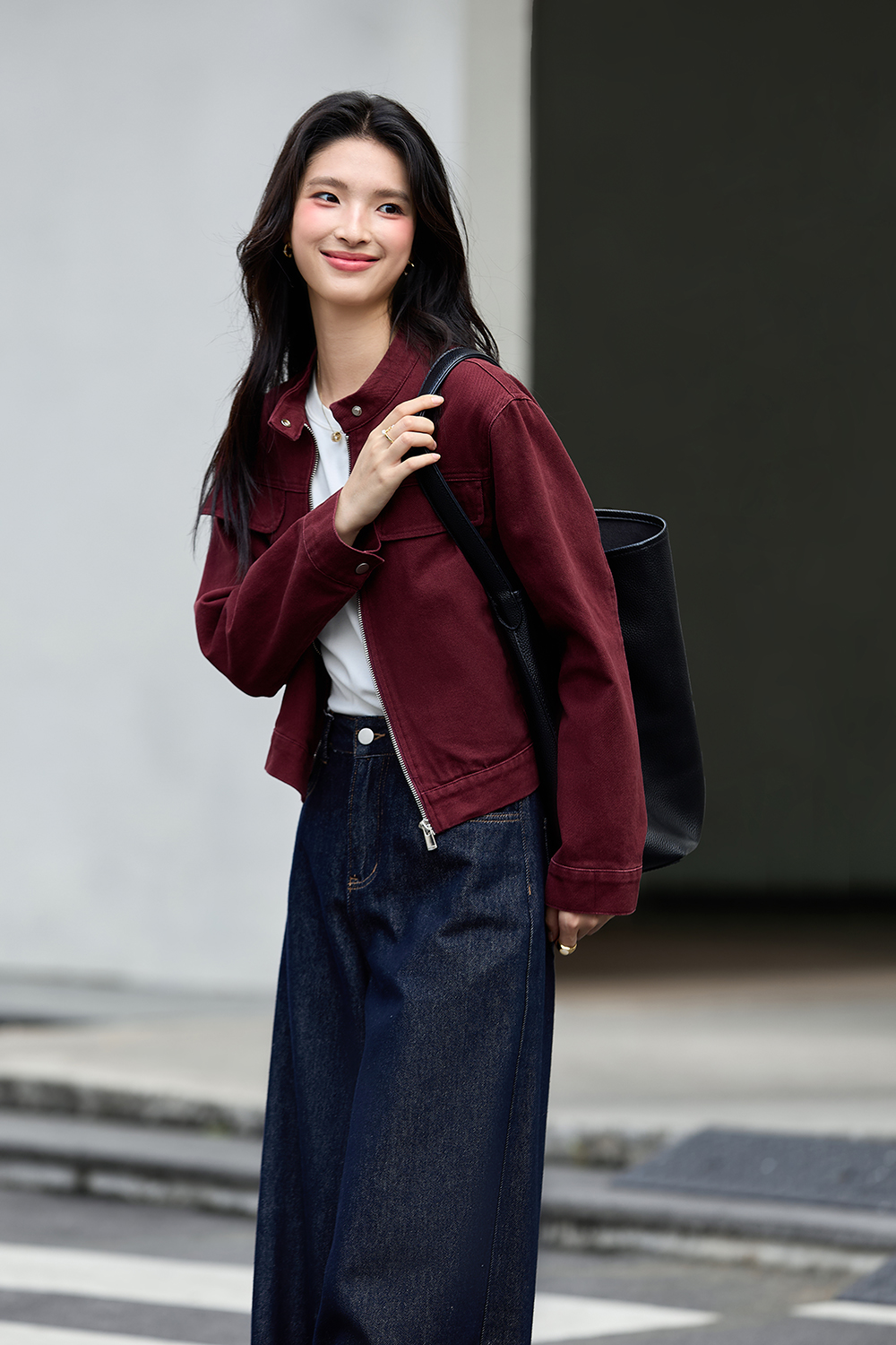 Red Vintage Washed Denim Jacket