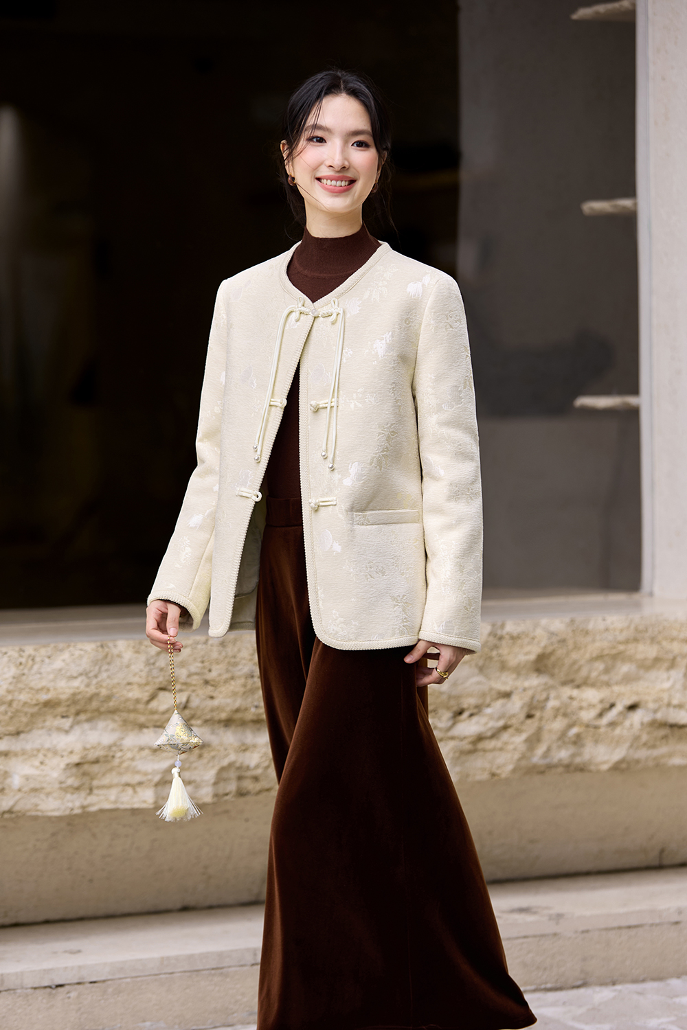 Chinese-Style Jacquard Short Jacket