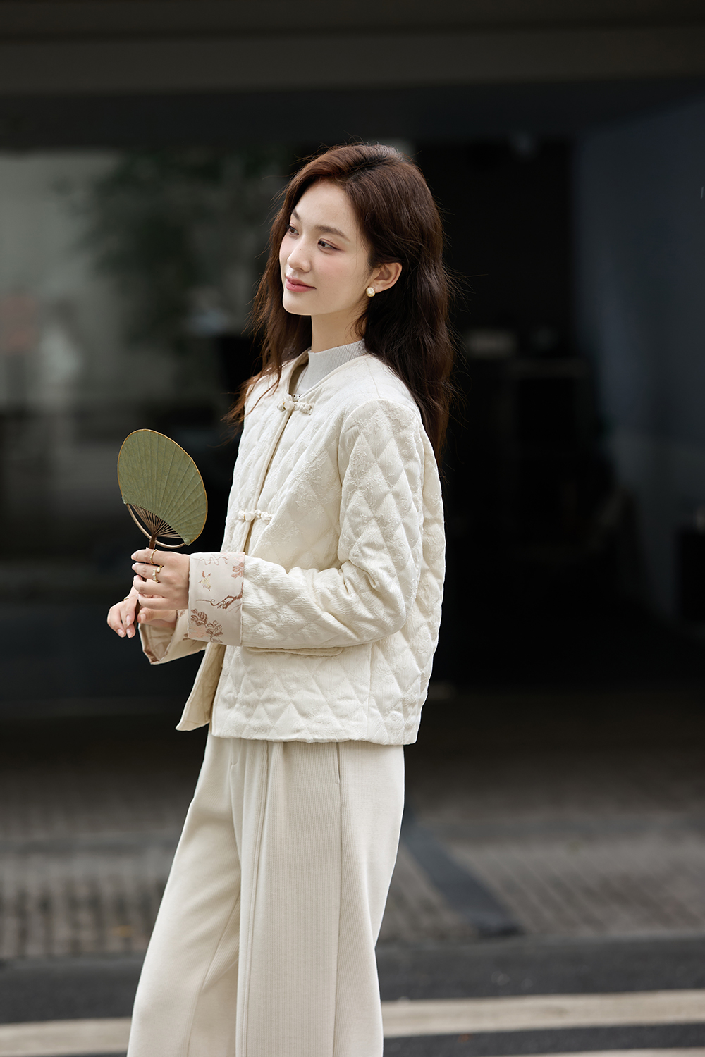 Chinese-Style Jacquard Cotton Padded Jacket