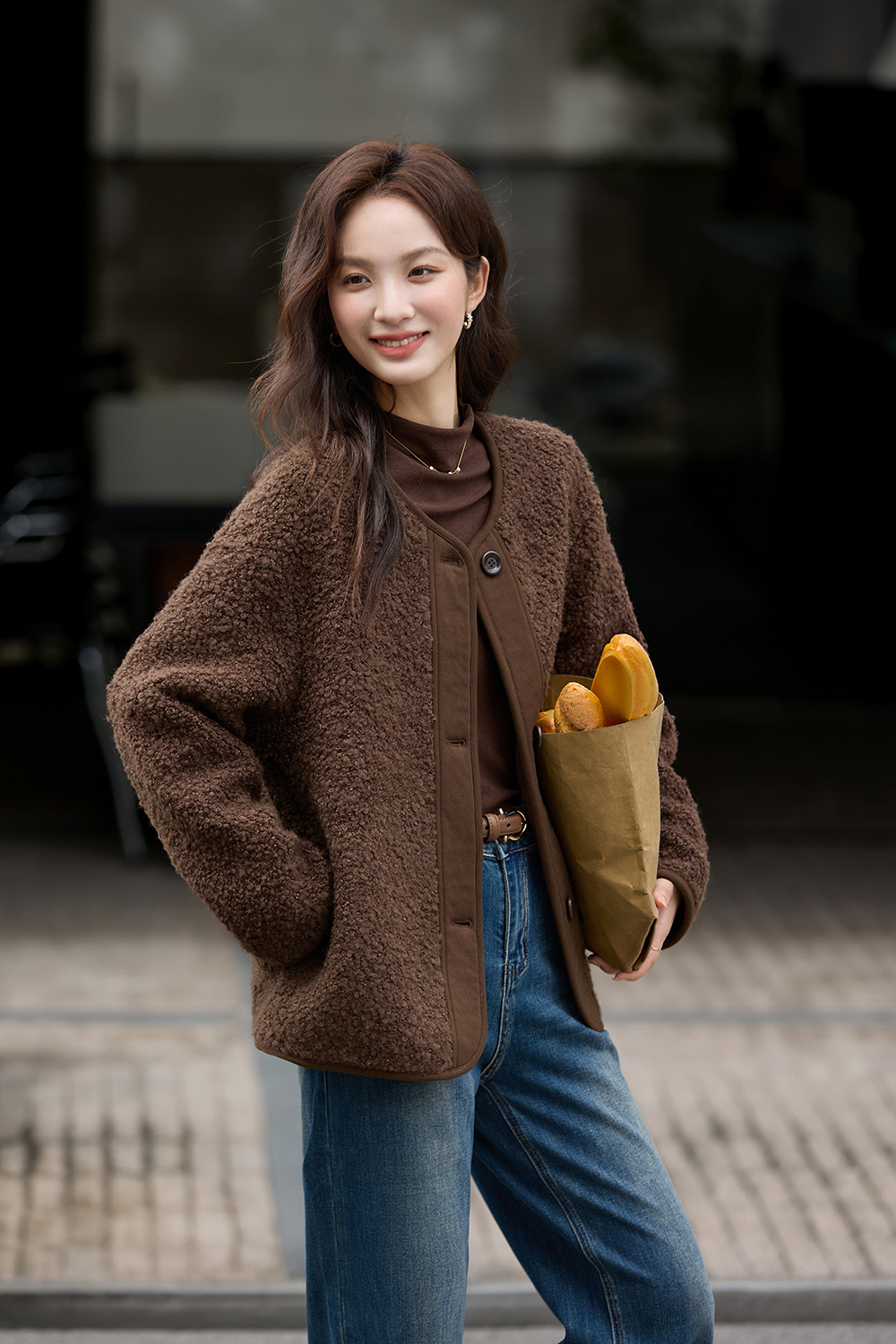 Coffee Brown Wool Blend Coat