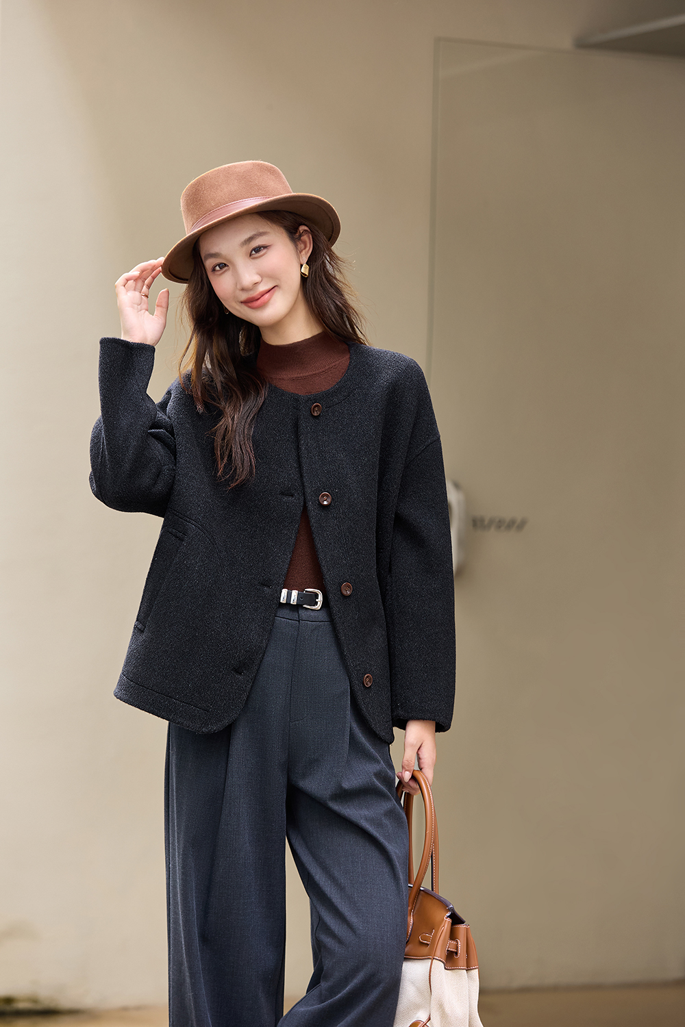 Double-faced Wool Loose Coat