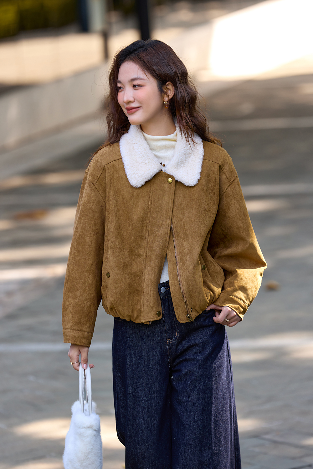Lapel Shearling Coat