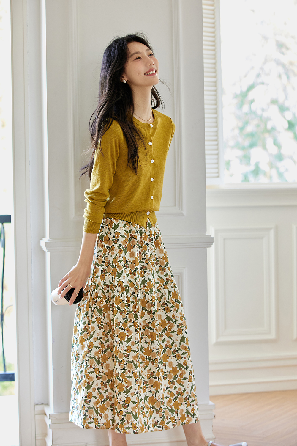 Vacation Knit Twin Set with Flowy Skirt-VIMLYSTORE