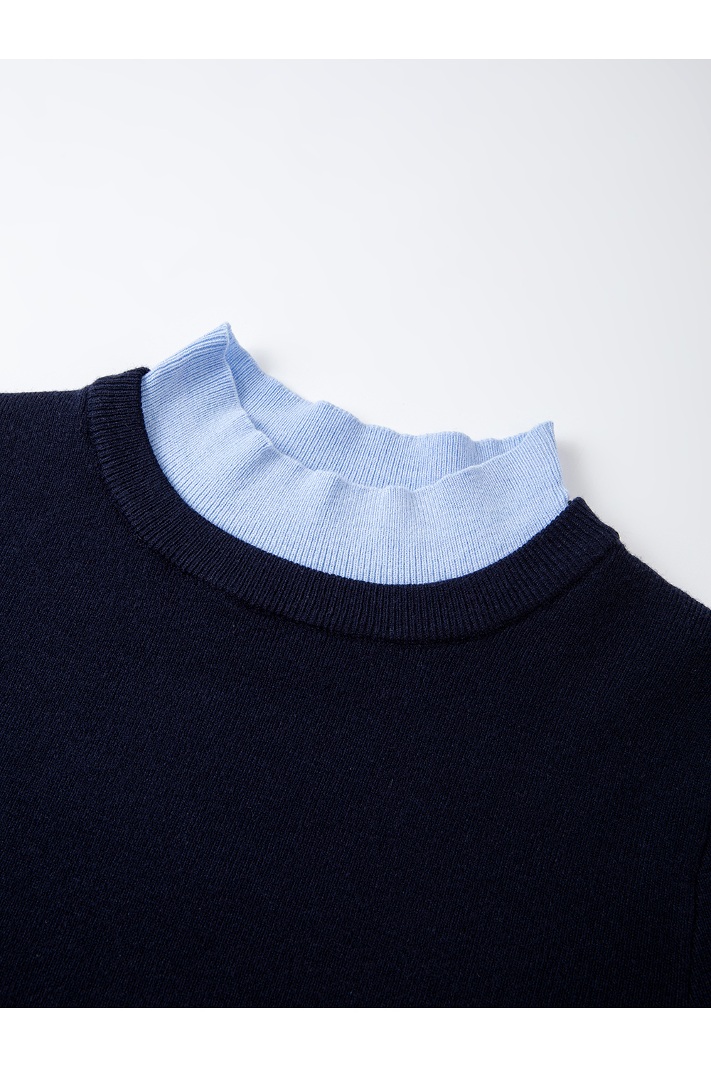 High Neck Color-Block Slimming Versatile Base Layer Knit Top-VIMLYSTORE