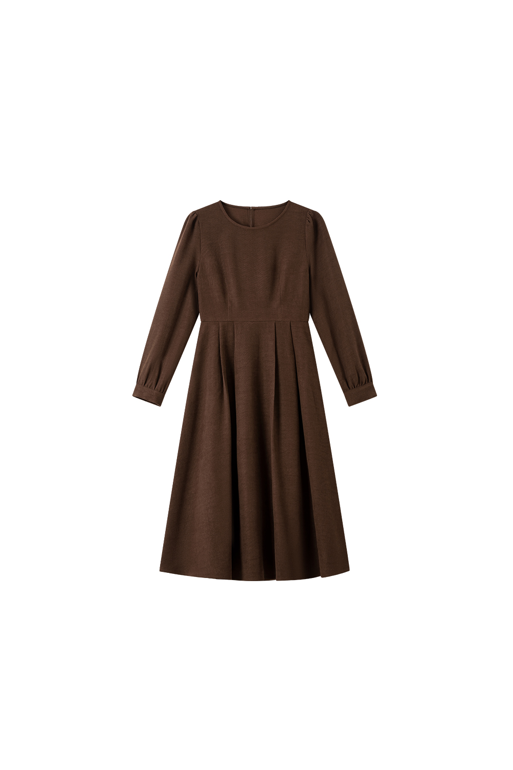 Brown Elegant Round Neck Vest with Long Dress Set-VIMLYSTORE