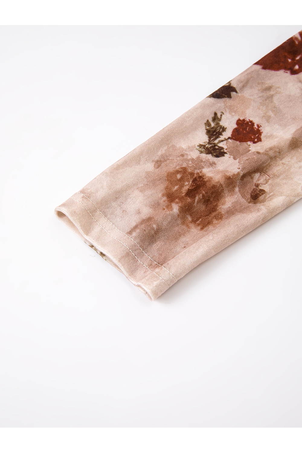 Floral Velvet Boatneck Top with Shirred Waist-VIMLYSTORE