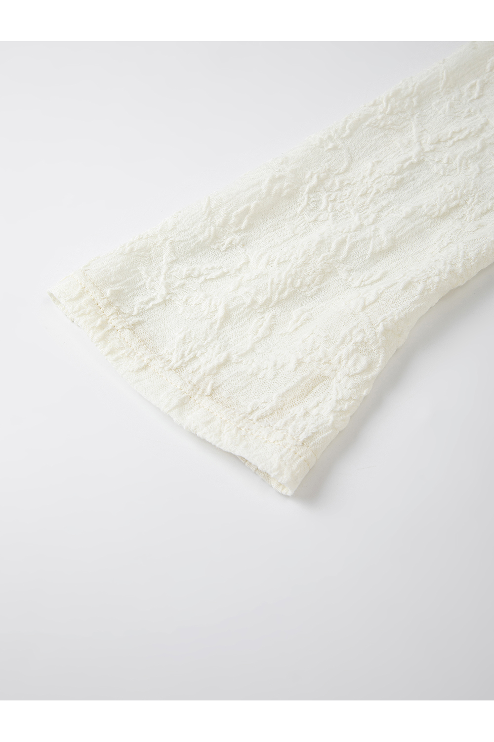 Lace-Trimmed Boatneck Top with Smocked Waist-VIMLYSTORE