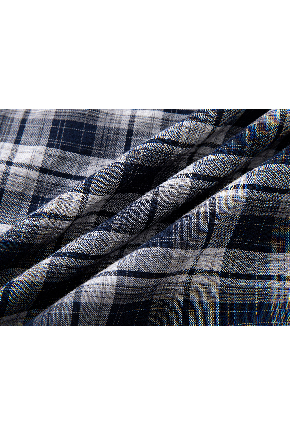 Faux Two-Tone Gingham Shirt in Dusty Blue-VIMLYSTORE