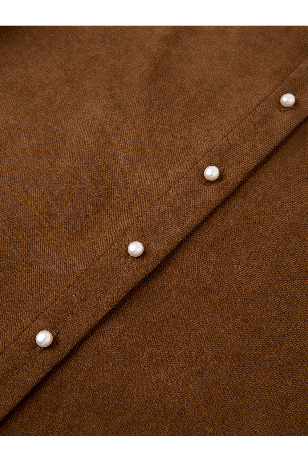 Corduroy Shirt with Lace Trim-VIMLYSTORE