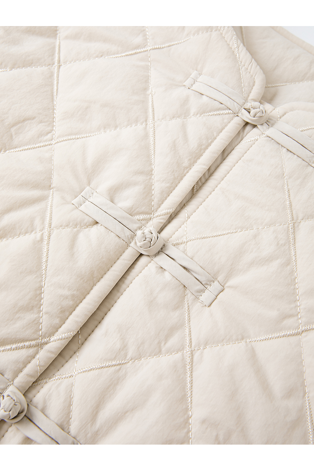 Loose Frog Closure Diamond Quilted Warm Cotton Jacket-VIMLYSTORE