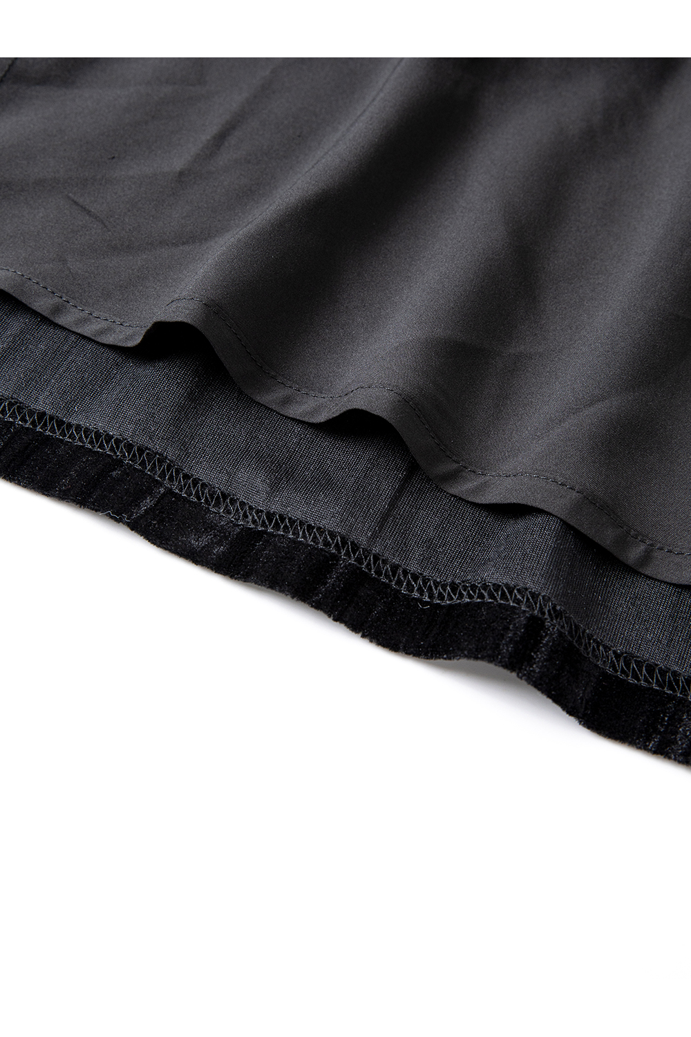 Black Multi-Layer Split Velvet Loose Large Hem Skirt-VIMLYSTORE