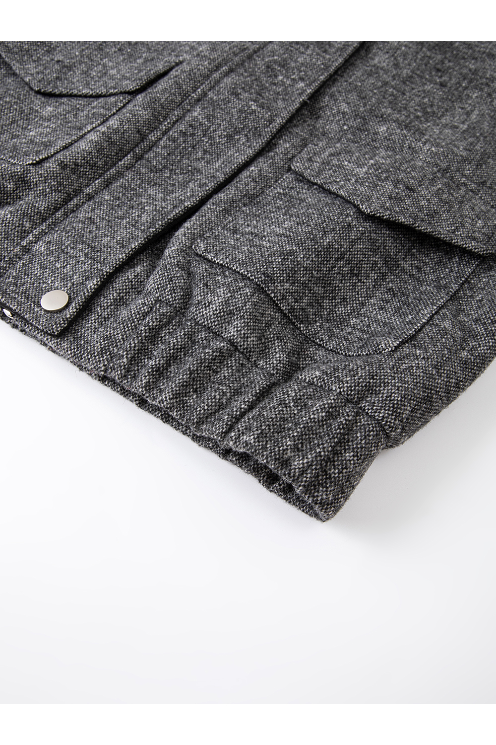 Vintage Gray Flecked Wool-Blend Coat-VIMLYSTORE