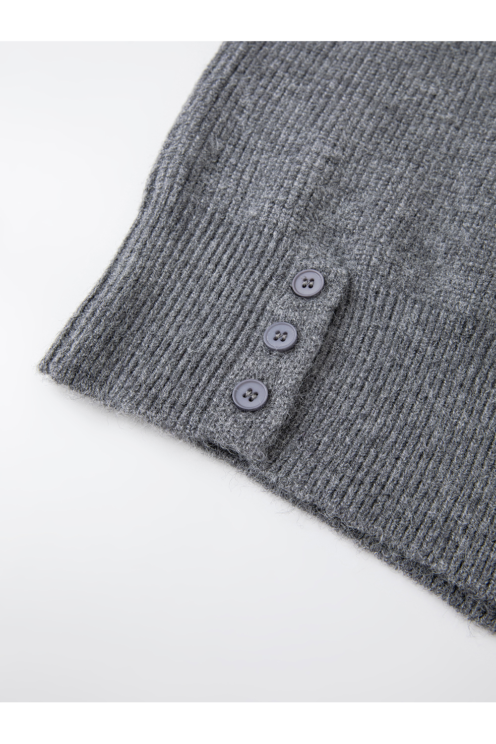 Gray Patchwork Notched Collar Knit Top-VIMLYSTORE