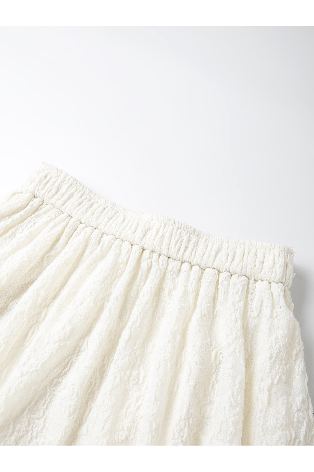 French Brushed Lace Panel Midi Skirt