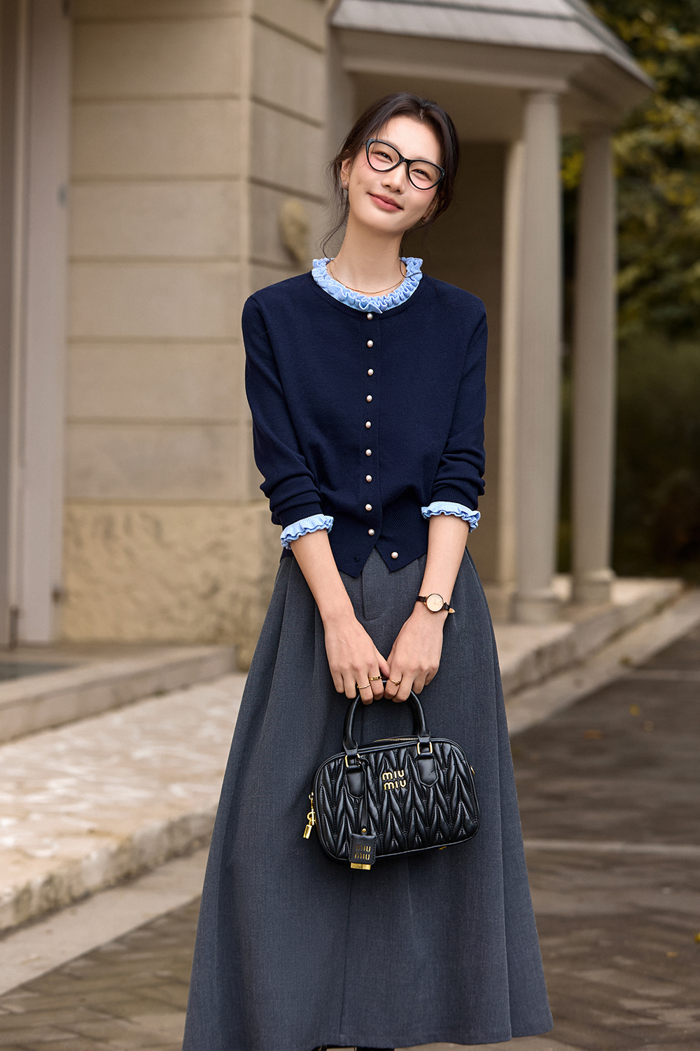 Ruffle Round Neck Sweater