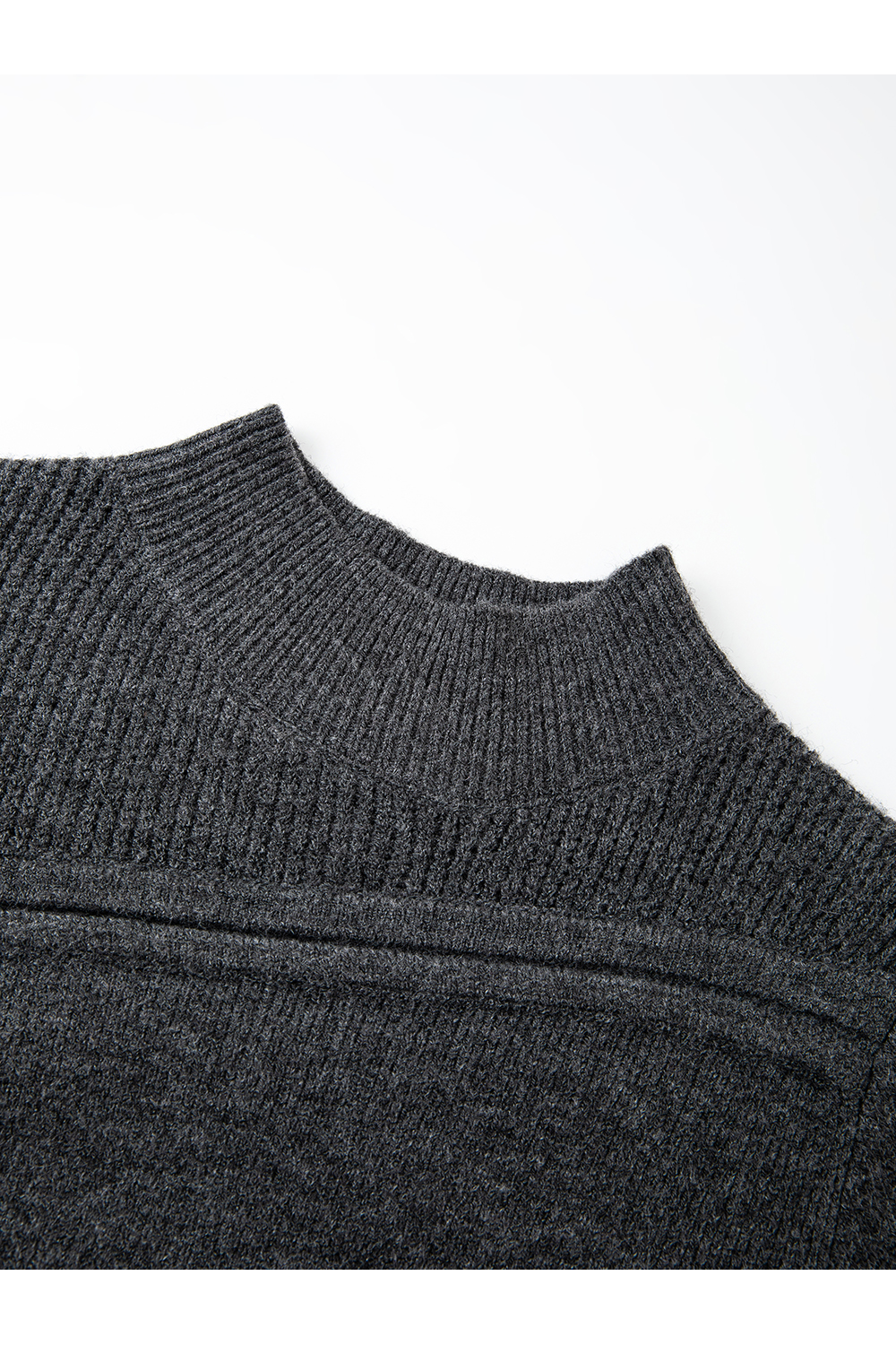 Mock-Neck Paneled Knit Dress