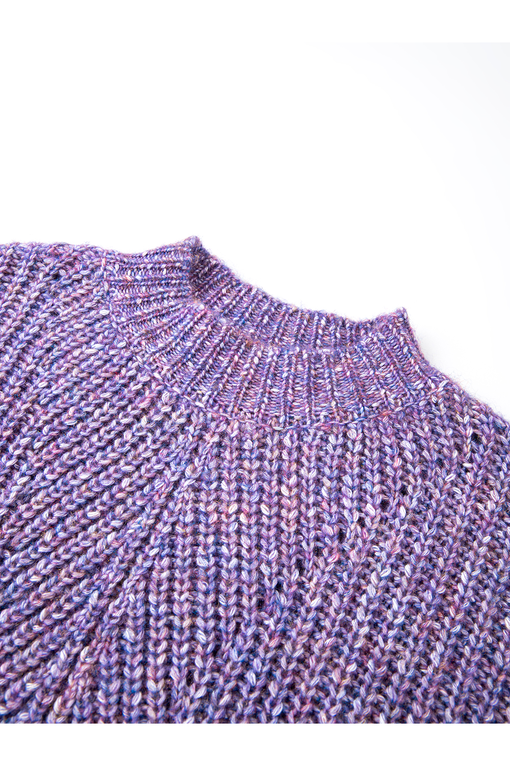 Purple French Cut-Out Crewneck Sweater